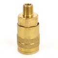 Interstate Pneumatics 1/4 Inch Industrial Brass Coupler x 1/8 Inch Male NPT CH421B